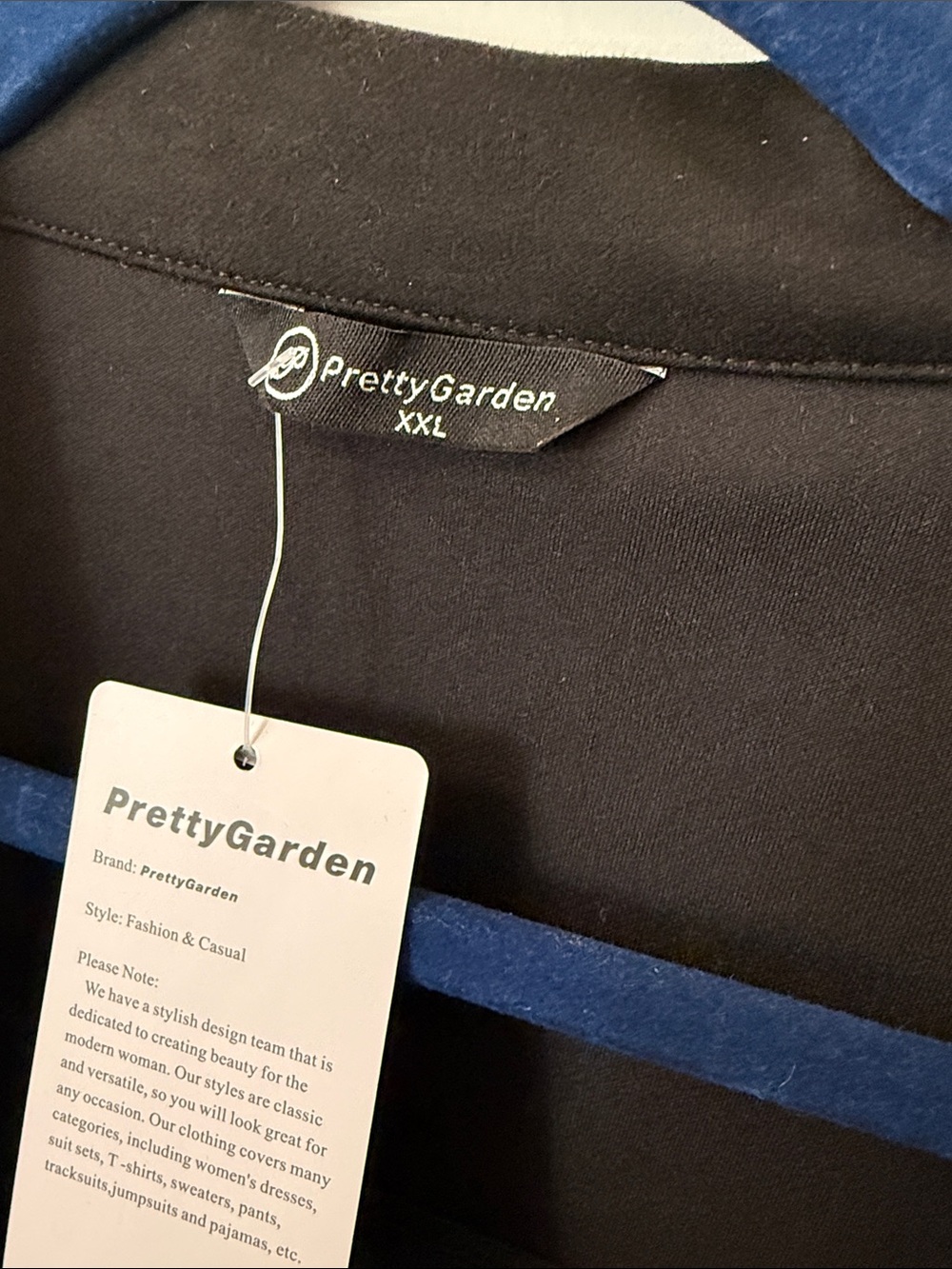 PrettyGarden Black Fringe Leather-Style Jacket - Picture 2 of 8